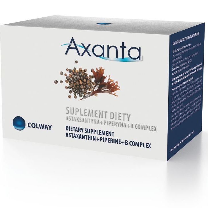 Colway AXANTA 60 kaps.suplement diety z astaksantyną 4mg, piperyną i witaminami B complex