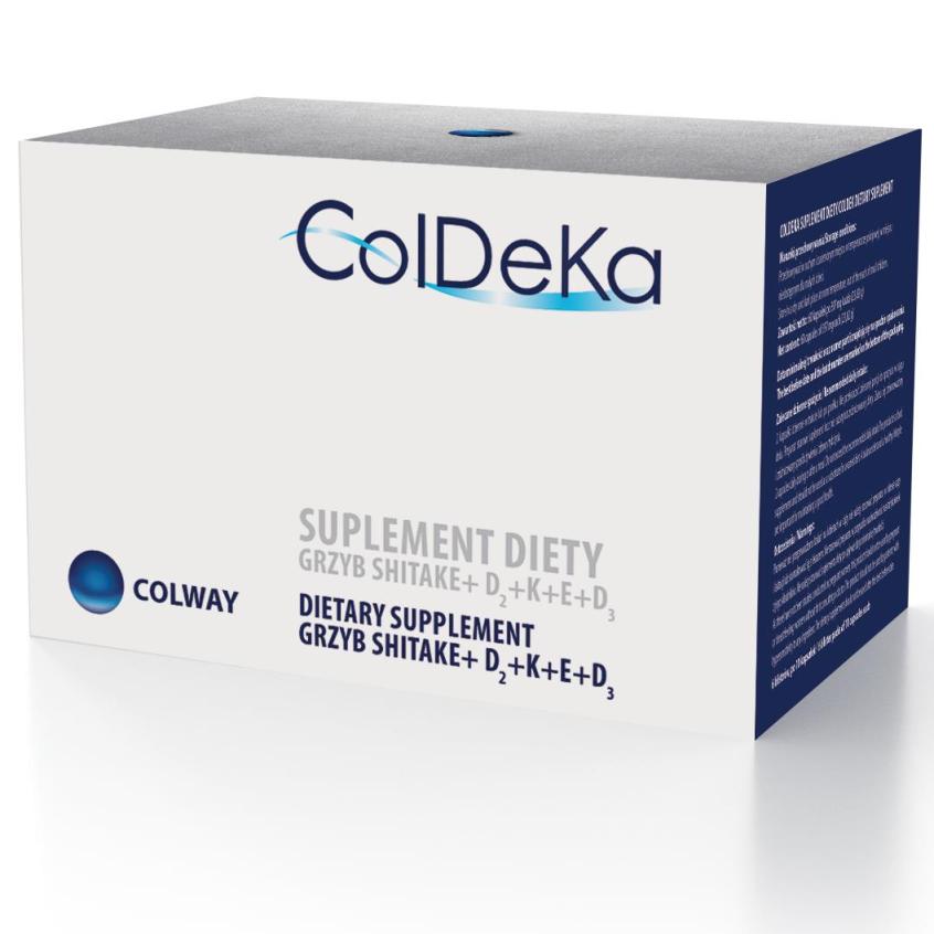 Colway ColDeKa SHITAKE Beta-D-Glukan Witaminy D K A olej z wątroby dorsza 60 kaps